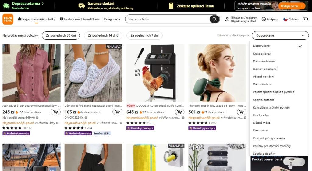 Co stojí na Temu za to? Pro každého něco jiného. Pokud se však zákazník potřebuje inspirovat, může snadno filtrovat zboží podle popularity. Zjistí tak, jaké jsou aktuálně na Temu nejprodávanější věci.