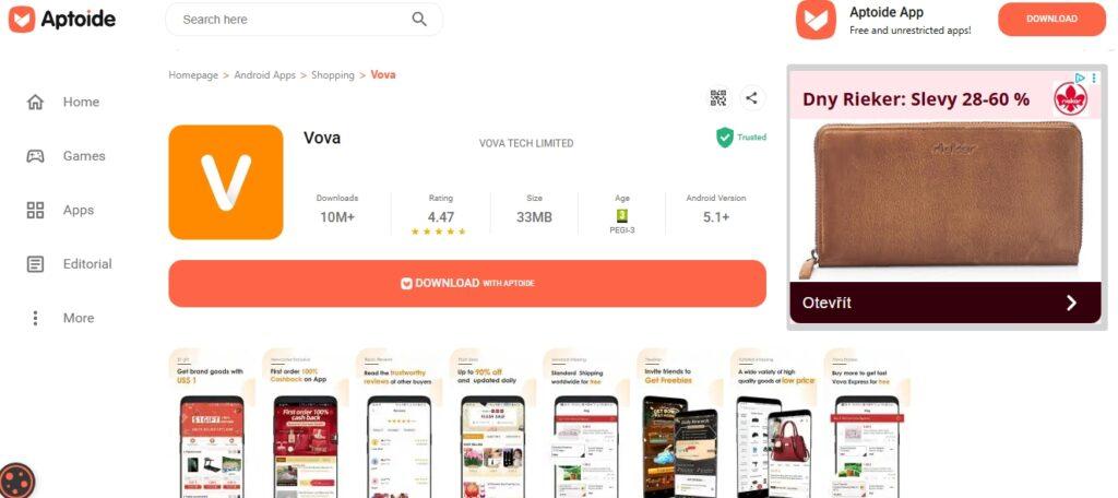 Aplikaci Vova lze ještě nalézt na některých místech, aktualizována však byla již před dlouhou dobou a na oficiálních stránkách jako Google Play a App Store už aplikaci Vova najít nelze.
