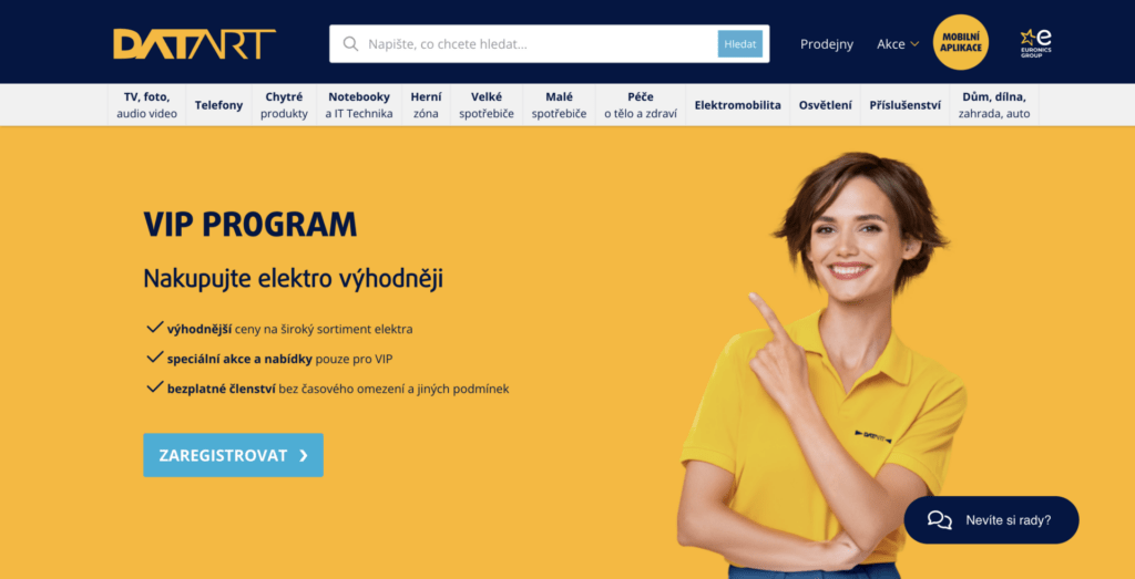 VIP program s nižšími cenami je zdarma, ale vyžaduje získání aktivačního kódu například od zaměstnavatele.