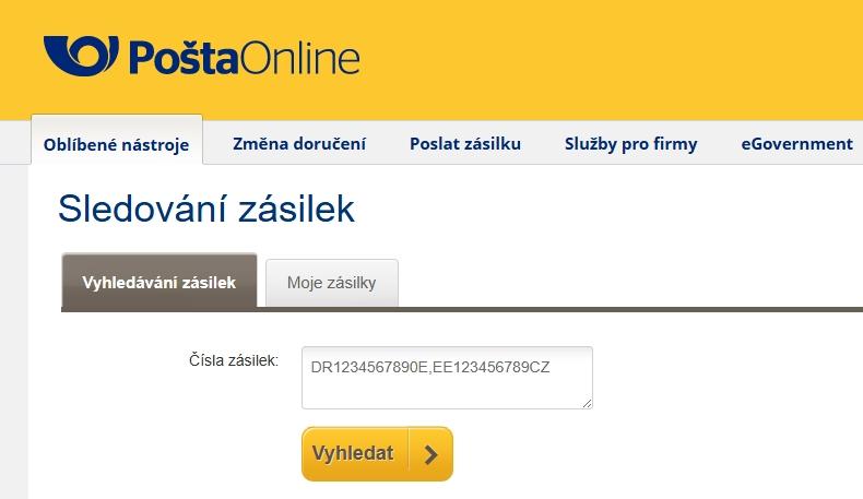 Kde je zásilka od České pošty? Lze to snadno zjistit zadáním podacího (sledovacího) čísla zásilky na Track and Trace České pošty.