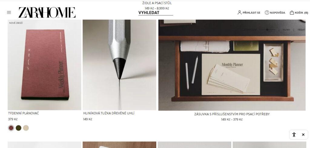 Novou sekcí obchodu Zara Home je stylové papírenské zboží, u některého lze vybírat i z více barevných variací.
