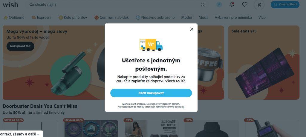 Doručení do ČR s Wish probíhá více způsoby a může mít různou cenu. Vždy je zároveň třeba počítat se clem.